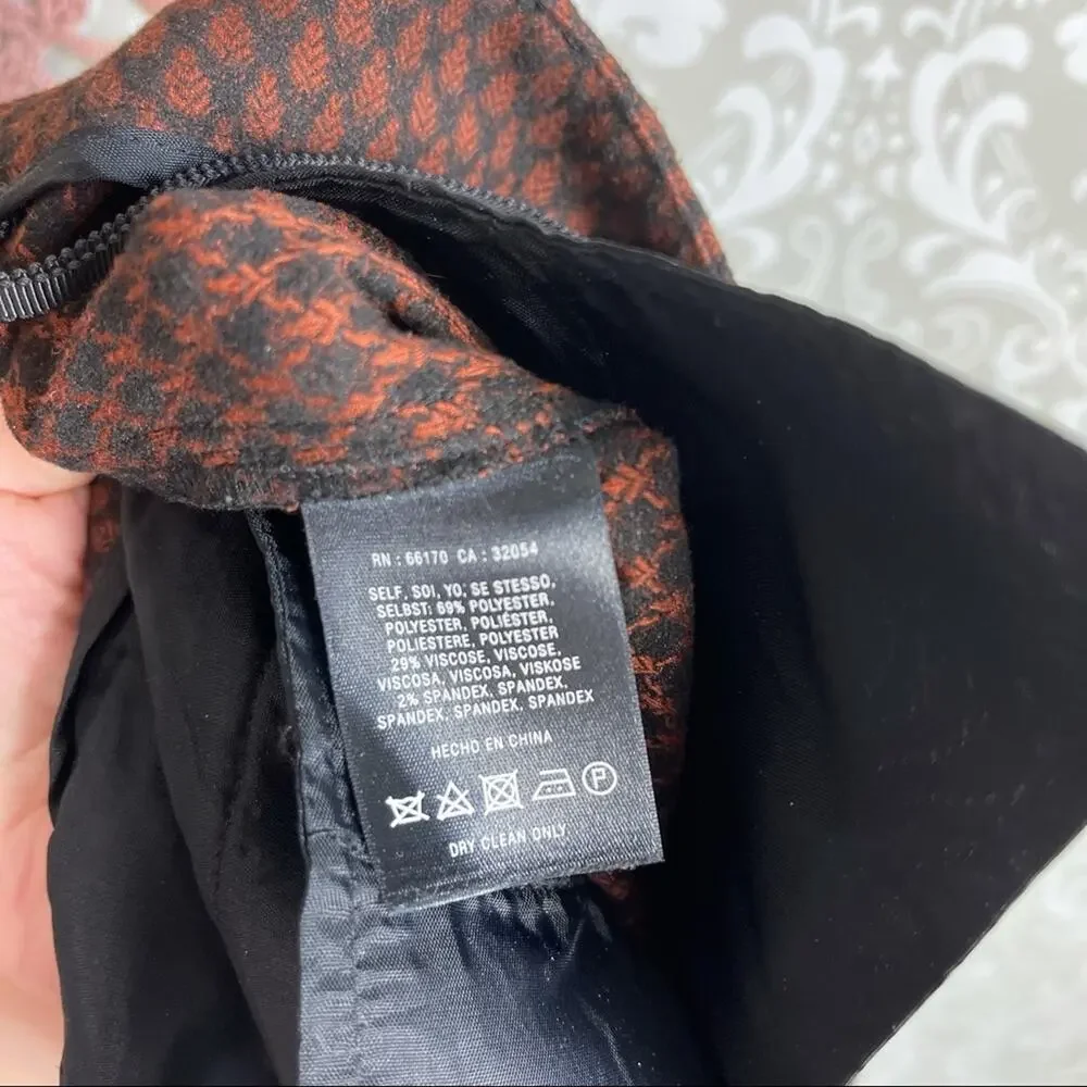 5/$30 Anthro Leifsdottir Black Orange Pants Slacks 0